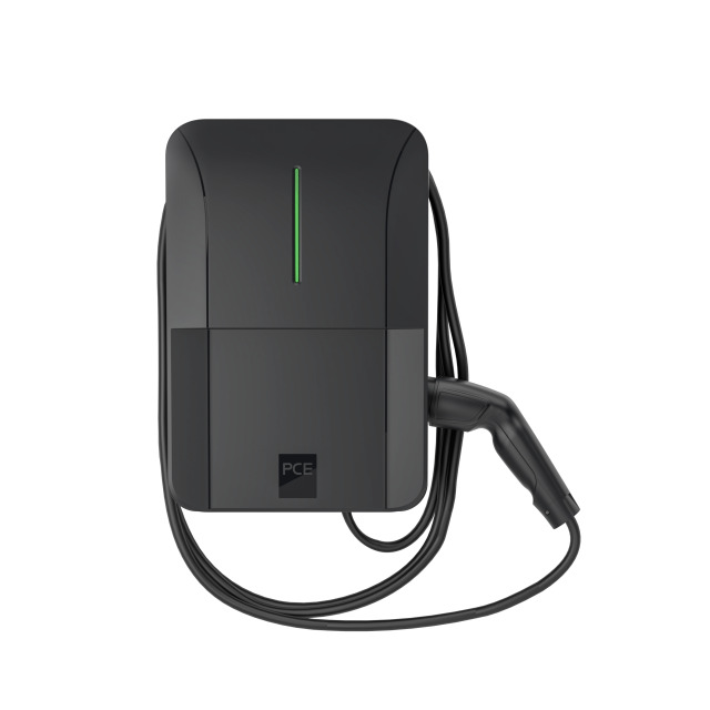 Borne de recharge murale PCE EV11.3 basic avec lecteur RFID – 11 kW, câble type 2 de 5 m