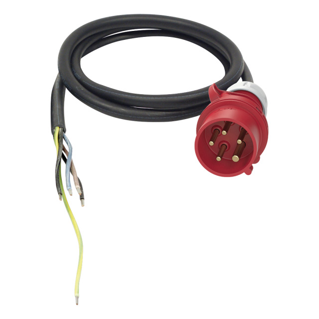 Câble de raccordement 2 m H07RN-F 5G6 noir avec fiche CEE 32 A 5P