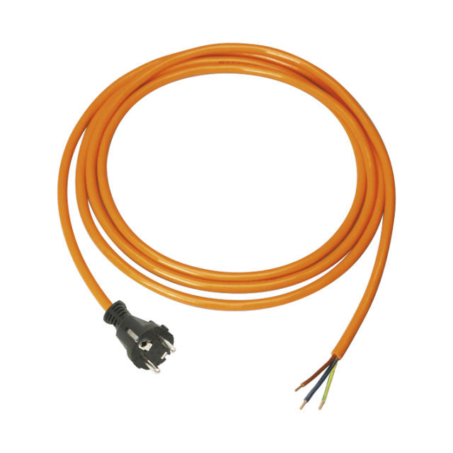 Câble de raccordement 3 m H07BQ-F 3G1,5 orange avec fiche 2P+T