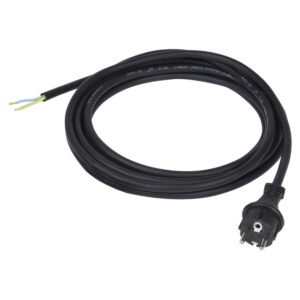 Câble de raccordement 5 m H07RN-F 3G1 noir avec fiche 2P+T