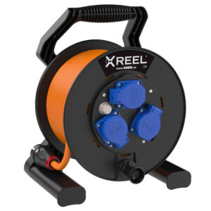 Enrouleur XREEL Ø 250 mm – 3 prises 2P+T, 25 m H07BQ-F 3G1,5