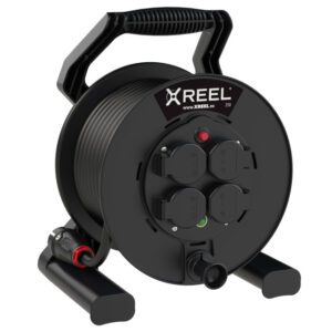 Enrouleur XREEL Ø 250 mm – 4 prises 2P+T, 25 m H05RR-F 3G1,5, IP54 – réf. 9250006-p