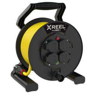 Enrouleur XREEL Ø 250 mm – 4 prises 2P+T, 25 m N07V3V3-F 3G1,5