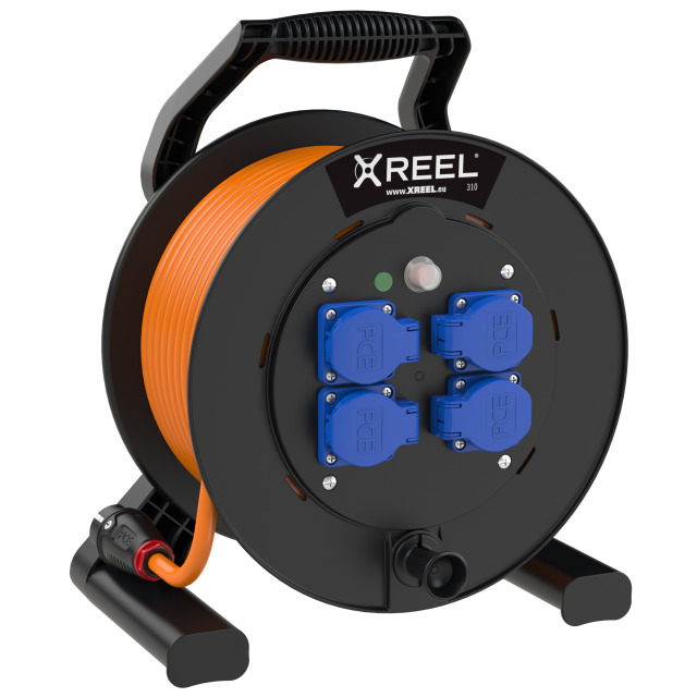 Enrouleur XREEL Ø 310 mm – 4 prises 2P+T, 30 m H07BQ-F 3G1,5