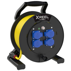 Enrouleur XREEL Ø 310 mm – 4 prises 2P+T, 25 m N07V3V3-F 3G1,5