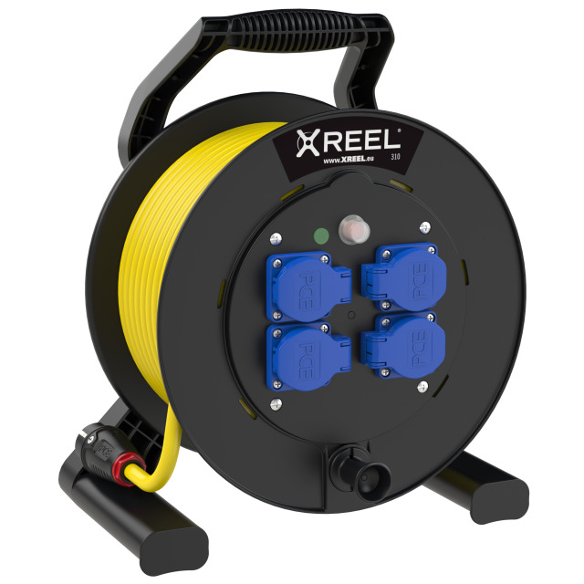 Enrouleur XREEL Ø 310 mm – 4 prises 2P+T, 30 m N07V3V3-F 3G1,5