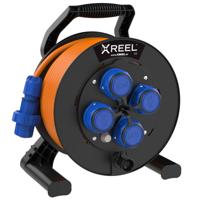 Enrouleur XREEL Ø 310 mm – 4 prises 2P+T, 50 m H07BQ-F 3G2,5