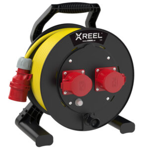 Enrouleur XREEL Ø 310 mm – 2 prises CEE 16 A 5P, 25 m N07V3V3-F 5G2,5