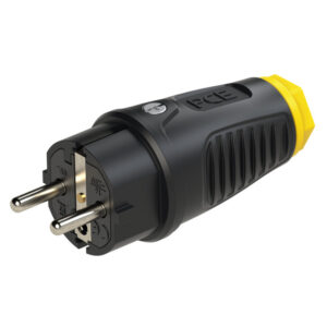 Fiche 2P+T caoutchouc Taurus2 16 A IP54 noir/jaune