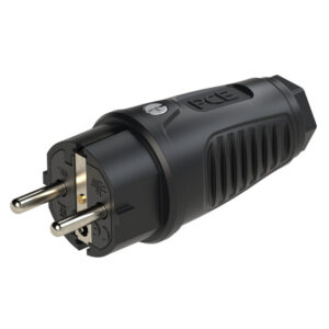Fiche 2P+T caoutchouc Taurus2 16 A IP54 noir
