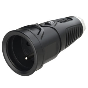Prolongateur 2P+T caoutchouc Taurus2 16 A IP20 noir/blanc