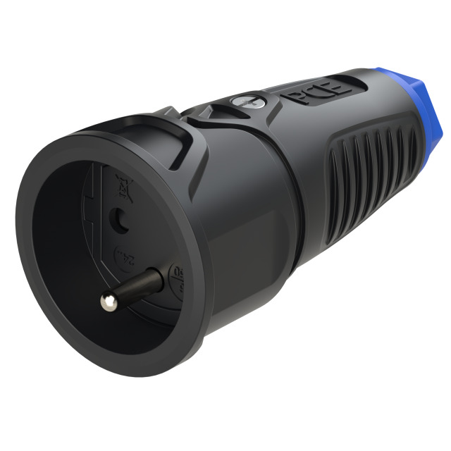 Prolongateur 2P+T caoutchouc Taurus2 16 A IP20 noir/bleu