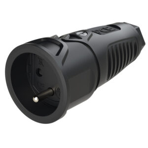 Prolongateur 2P+T caoutchouc Taurus2 16 A IP20 noir