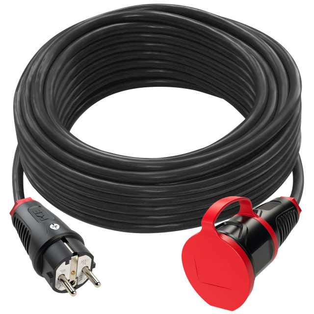 Rallonge 10 m H07RN-F 3G1,5 noir – fiche 2P+T / prolongateur 2P+T