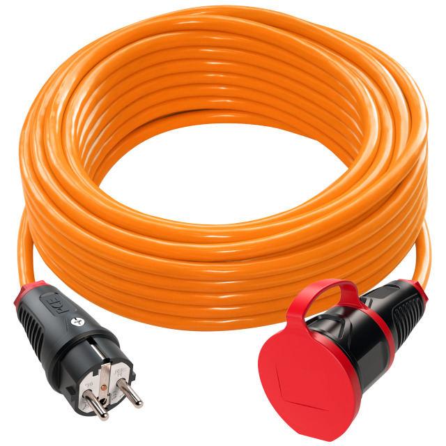 Rallonge 10 m H07BQ-F 3G1,5 orange – fiche 2P+T / prolongateur 2P+T – réf. 980910315552-p