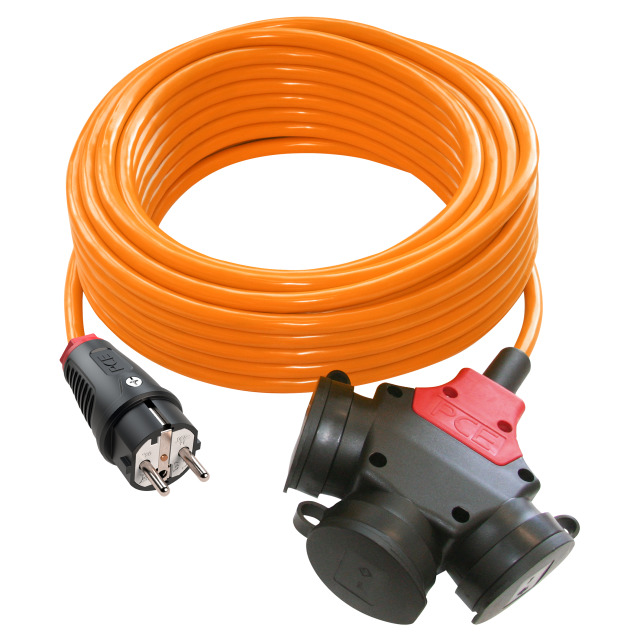 Rallonge 10 m H07BQ-F 3G2,5 orange – fiche 2P+T / triplette 2P+T – réf. 980910325582-p