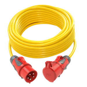 Rallonge 10 m N07V3V3-F 5G1,5 jaune – fiche CEE 16 A 5P / prolongateur CEE 16 A 5P
