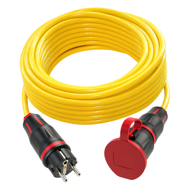 Rallonge 25 m N07V3V3-F 3G2,5 jaune – fiche 2P+T / prolongateur 2P+T – réf. 980925325661-p