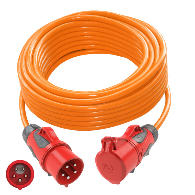 Rallonge 25 m H07BQ-F 5G6 orange – fiche CEE 32 A 5P / prolongateur CEE 32 A 5P – réf. 980925506222-p