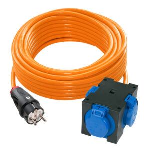 Rallonge 10 m H07BQ-F 3G1,5 orange – fiche 2P+T / triplette 2P+T St. Anton