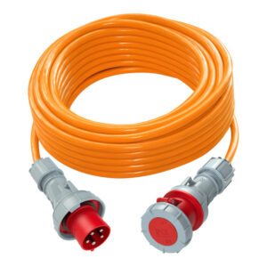 Rallonge 50 m H07BQ-F 5G16 orange – fiche CEE 63 A 5P / prolongateur CEE 63 A 5P