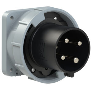 Socle connecteur mâle CEE droit 63 A 3P+T 500 V 7h IP67 POWER TWIST
