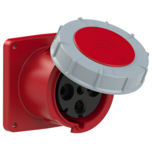 Socle de prise CEE droit 120 × 120 mm 125 A 3P+T 400 V 6h IP67 POWER TWIST