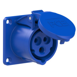 Socle de prise CEE droit 65 × 65 mm 16 A 2P+T 230 V 6h IP44/IP54