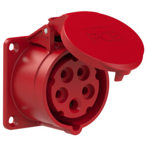 Socle de prise CEE droit 70 × 70 mm 16 A 3P+N+T 400 V 6h IP44/IP54