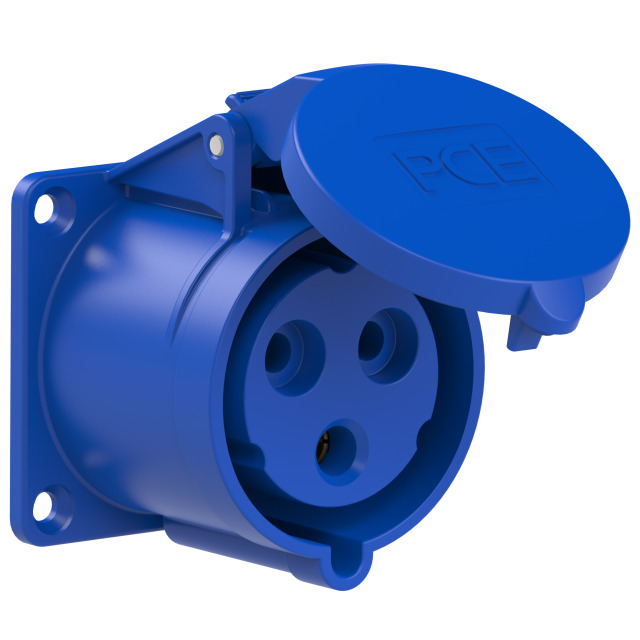 Socle de prise CEE droit 70 × 70 mm 32 A 2P+T 230 V 6h IP44/IP54
