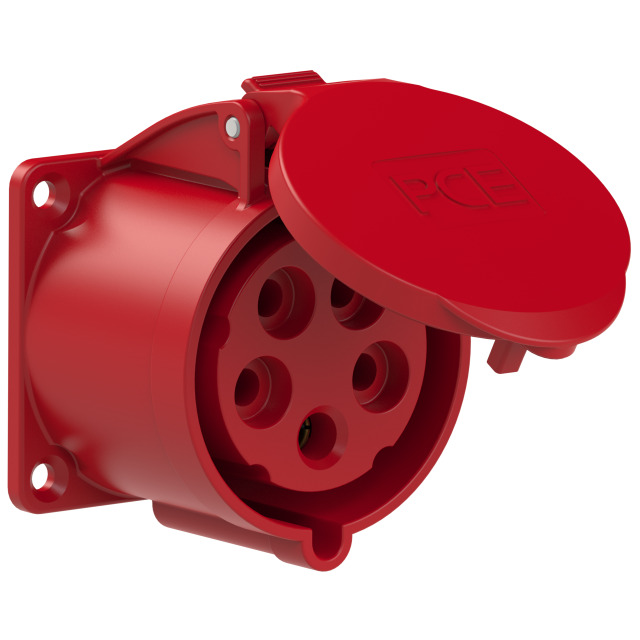 Socle de prise CEE droit 70 × 70 mm 32 A 3P+N+T 400 V 6h IP44/IP54