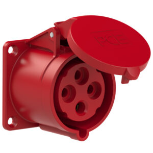 Socle de prise CEE droit 70 × 70 mm 32 A 3P+T 400 V 6h IP44/IP54