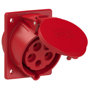 Socle de prise CEE incliné 80 × 97 mm 32 A 3P+N+T 400 V 6h IP44/IP54