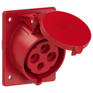 Socle de prise CEE incliné 80 × 97 mm 32 A 3P+T 400 V 6h IP44/IP54