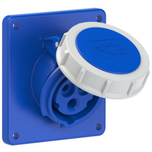 Socle de prise CEE incliné 92 × 100 mm 16 A 2P+T 230 V 6h IP67