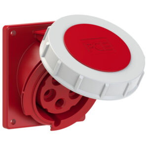Socle de prise CEE incliné 92 × 100 mm 32 A 3P+N+T 400 V 6h IP67