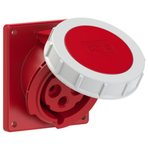 Socle de prise CEE incliné 92 × 100 mm 32 A 3P+T 400 V 6h IP67