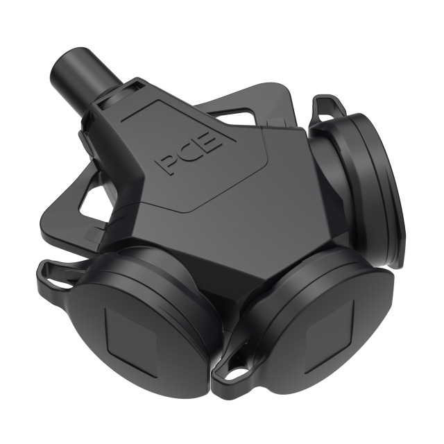 Triplette 2P+T caoutchouc Taurus2 16 A IP54 noir
