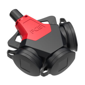 Triplette 2P+T caoutchouc Taurus2 16 A IP54 rouge